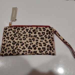 Chico's Animal Print Wristlet with Red Accents